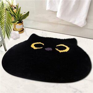 Bathroom Rug - Bathroom Mat,Black Cat Rug,Cat Bath Mat,Non Slip Bath Mats